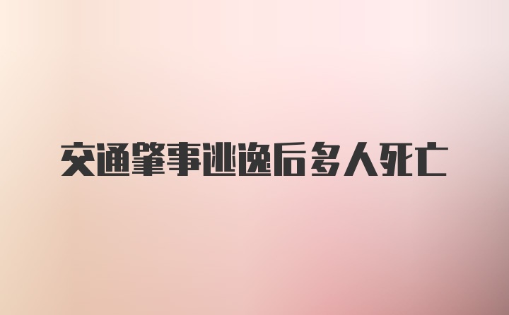 交通肇事逃逸后多人死亡