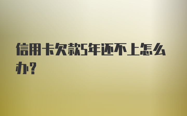 信用卡欠款5年还不上怎么办？