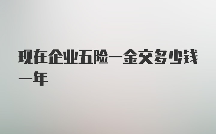 现在企业五险一金交多少钱一年