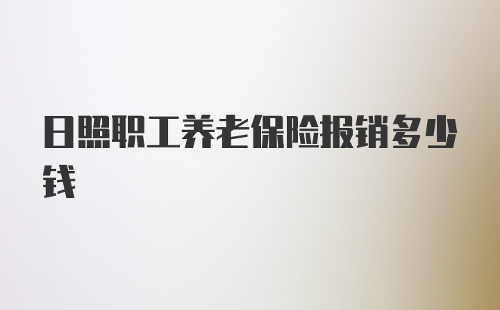 日照职工养老保险报销多少钱