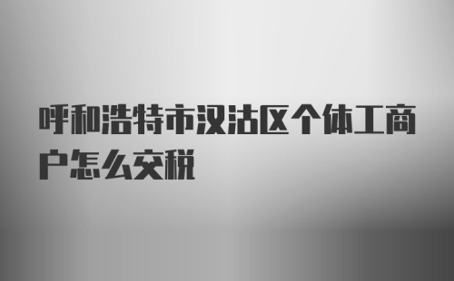 呼和浩特市汉沽区个体工商户怎么交税