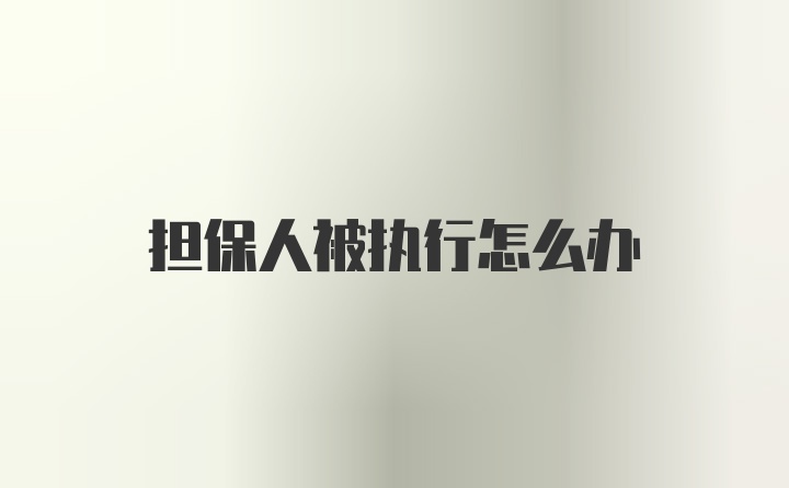 担保人被执行怎么办