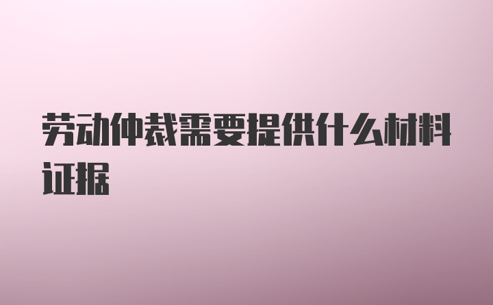 劳动仲裁需要提供什么材料证据