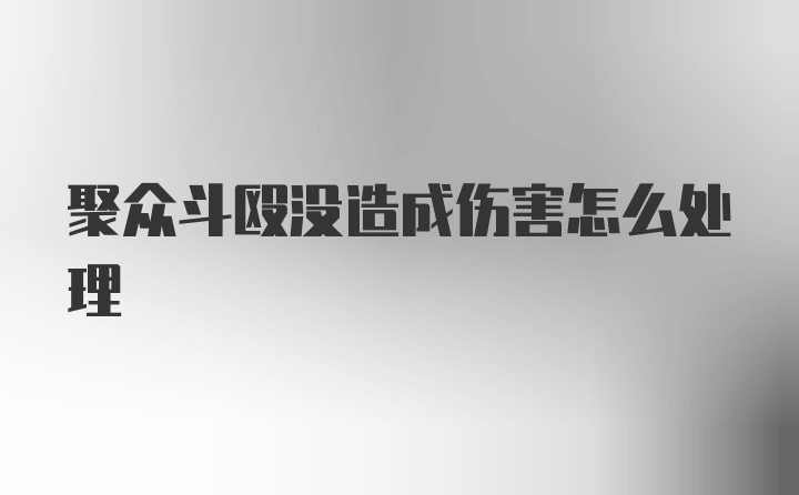 聚众斗殴没造成伤害怎么处理