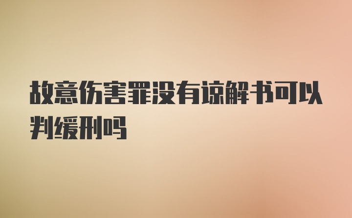 故意伤害罪没有谅解书可以判缓刑吗