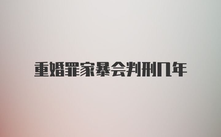 重婚罪家暴会判刑几年