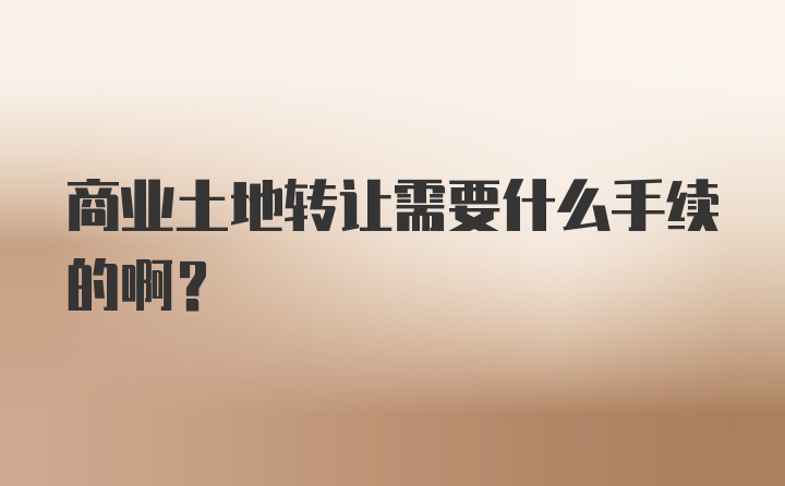 商业土地转让需要什么手续的啊？