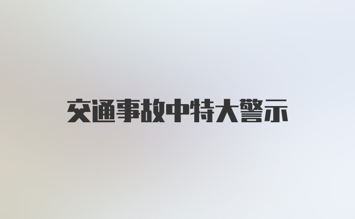 交通事故中特大警示