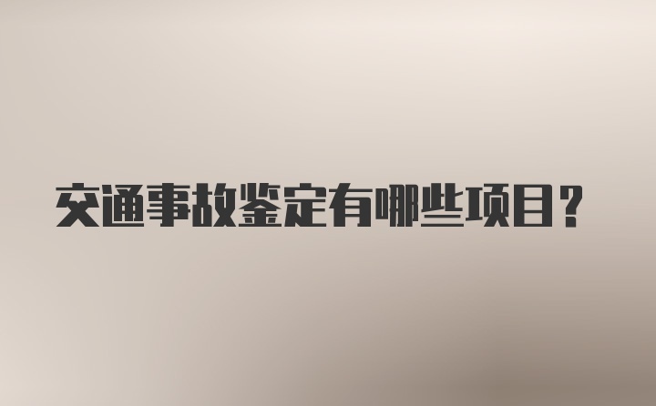 交通事故鉴定有哪些项目?