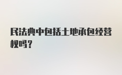 民法典中包括土地承包经营权吗？