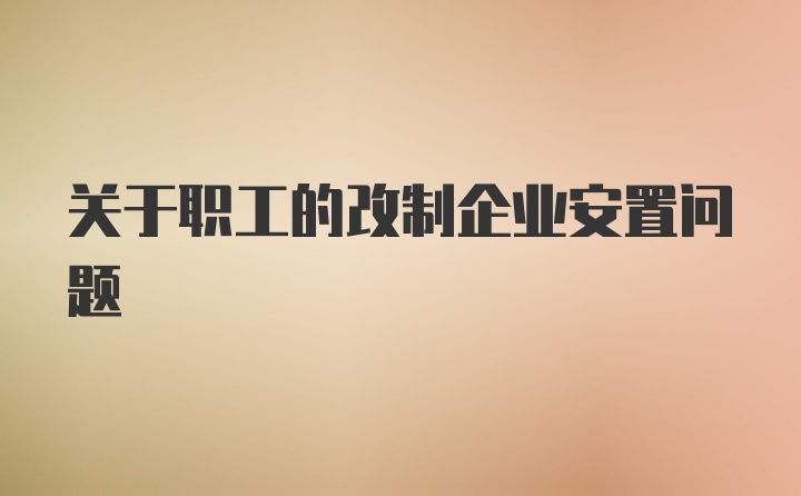 关于职工的改制企业安置问题