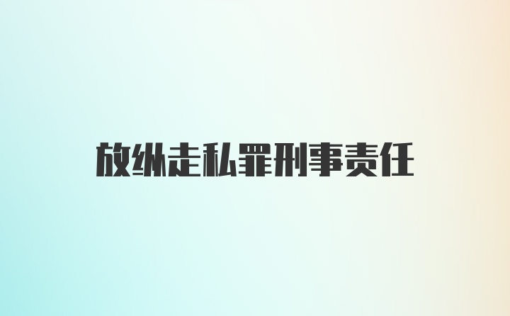 放纵走私罪刑事责任