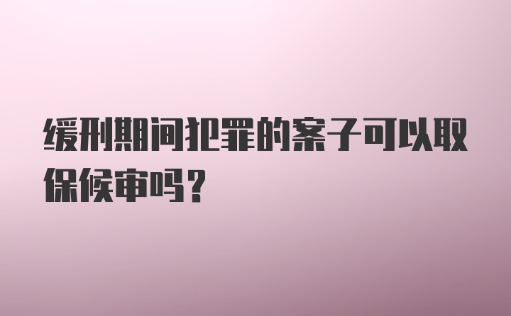 缓刑期间犯罪的案子可以取保候审吗？