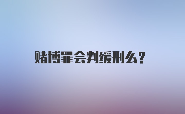 赌博罪会判缓刑么？