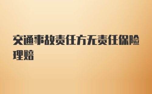 交通事故责任方无责任保险理赔