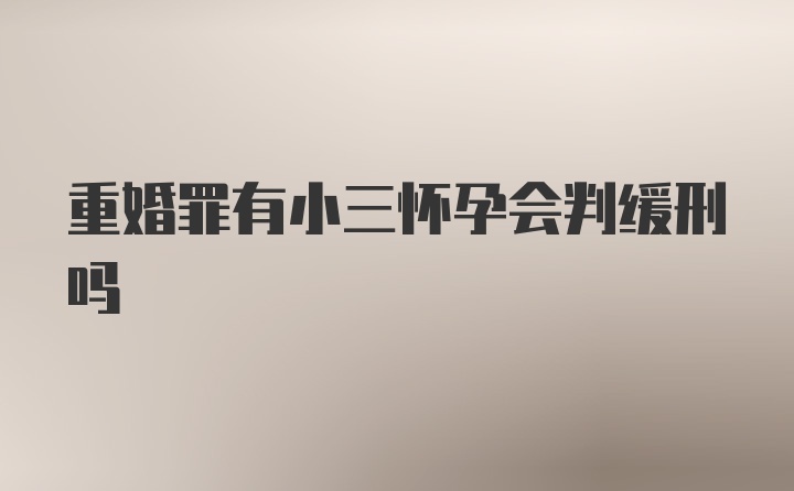 重婚罪有小三怀孕会判缓刑吗