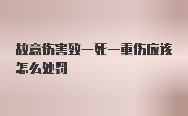 故意伤害致一死一重伤应该怎么处罚