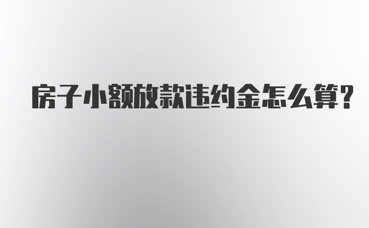 房子小额放款违约金怎么算？