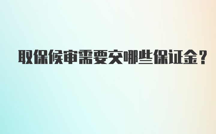 取保候审需要交哪些保证金？