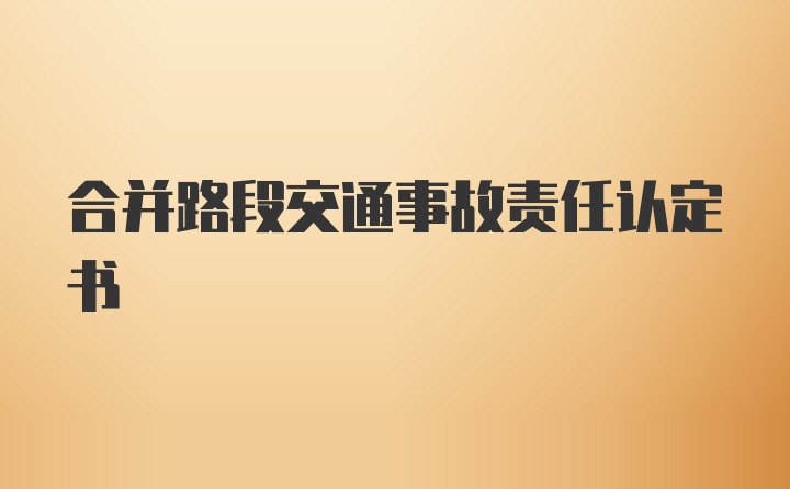 合并路段交通事故责任认定书