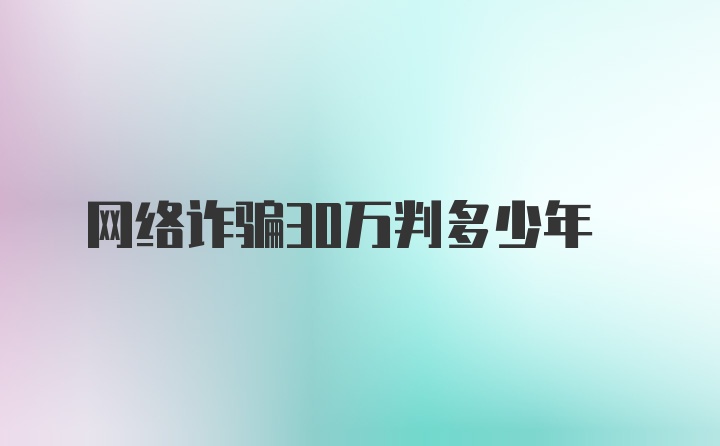 网络诈骗30万判多少年