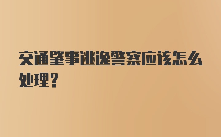 交通肇事逃逸警察应该怎么处理？