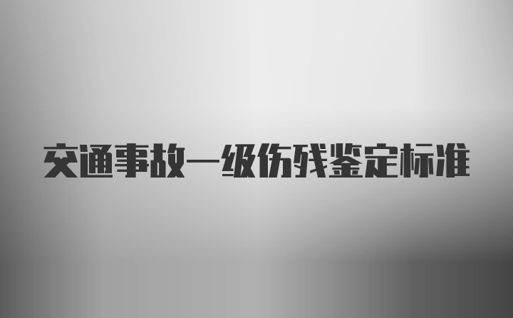 交通事故一级伤残鉴定标准