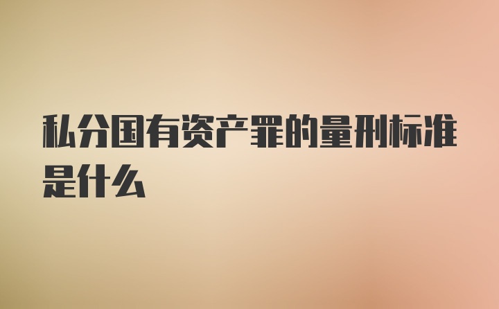 私分国有资产罪的量刑标准是什么