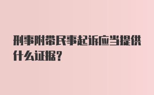 刑事附带民事起诉应当提供什么证据？