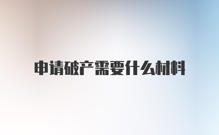 申请破产需要什么材料