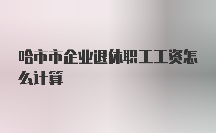 哈市市企业退休职工工资怎么计算