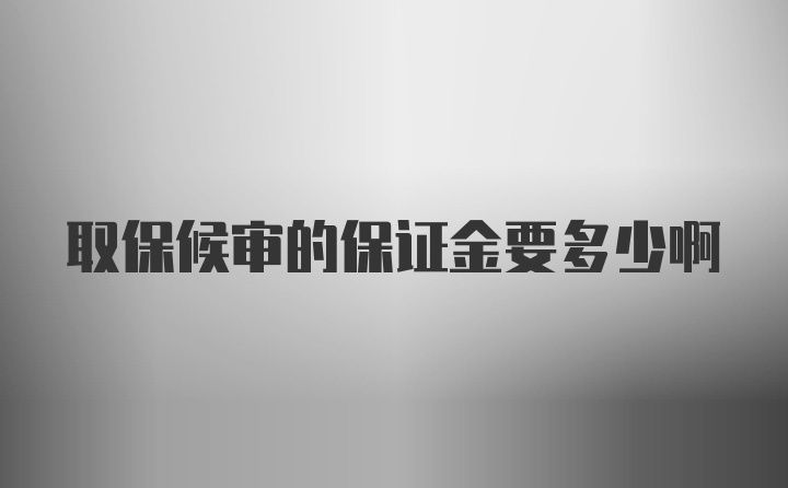 取保候审的保证金要多少啊