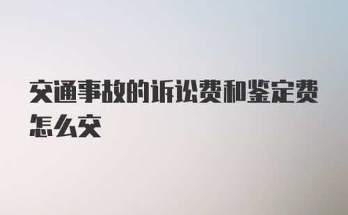 交通事故的诉讼费和鉴定费怎么交