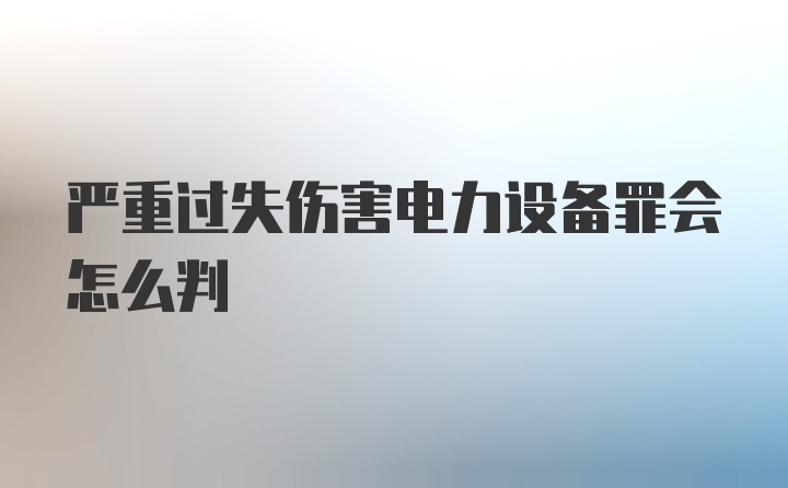 严重过失伤害电力设备罪会怎么判