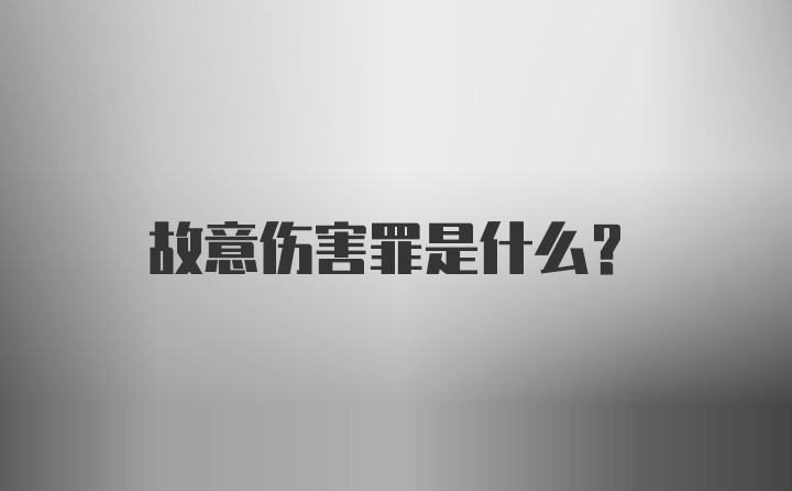 故意伤害罪是什么？