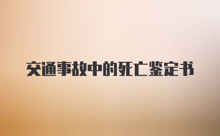 交通事故中的死亡鉴定书