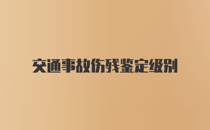 交通事故伤残鉴定级别