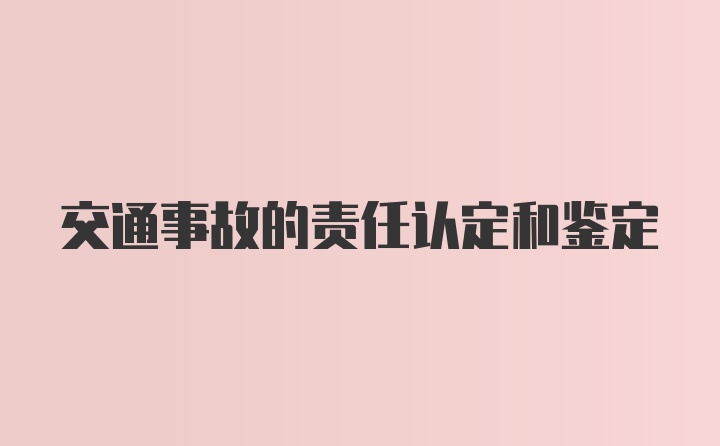 交通事故的责任认定和鉴定