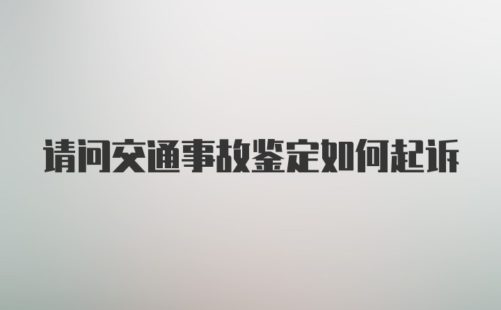 请问交通事故鉴定如何起诉