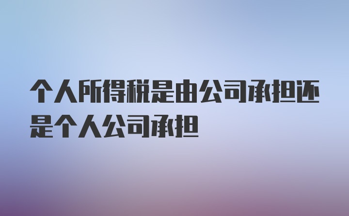 个人所得税是由公司承担还是个人公司承担