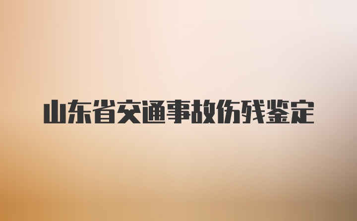 山东省交通事故伤残鉴定