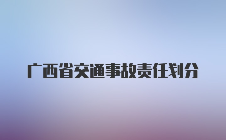 广西省交通事故责任划分