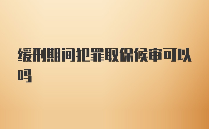 缓刑期间犯罪取保候审可以吗