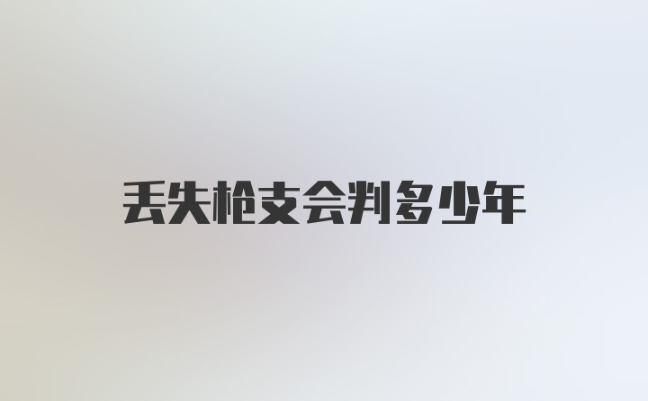 丢失枪支会判多少年