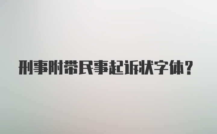 刑事附带民事起诉状字体？