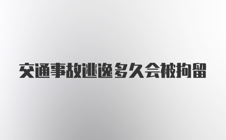 交通事故逃逸多久会被拘留