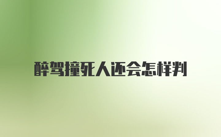 醉驾撞死人还会怎样判