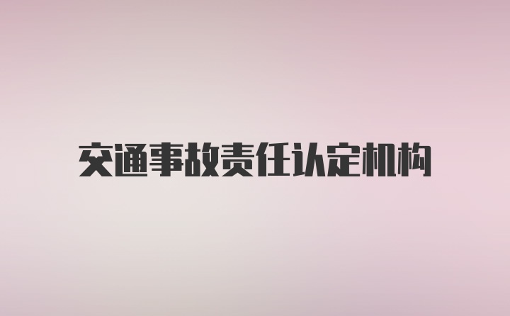 交通事故责任认定机构