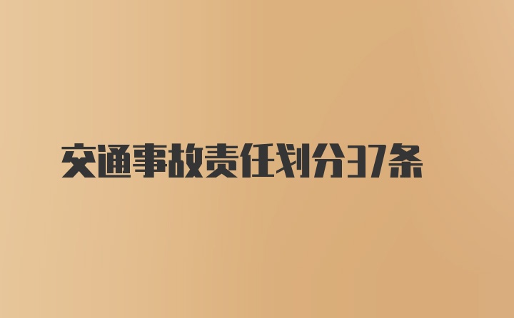 交通事故责任划分37条