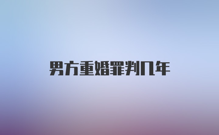 男方重婚罪判几年